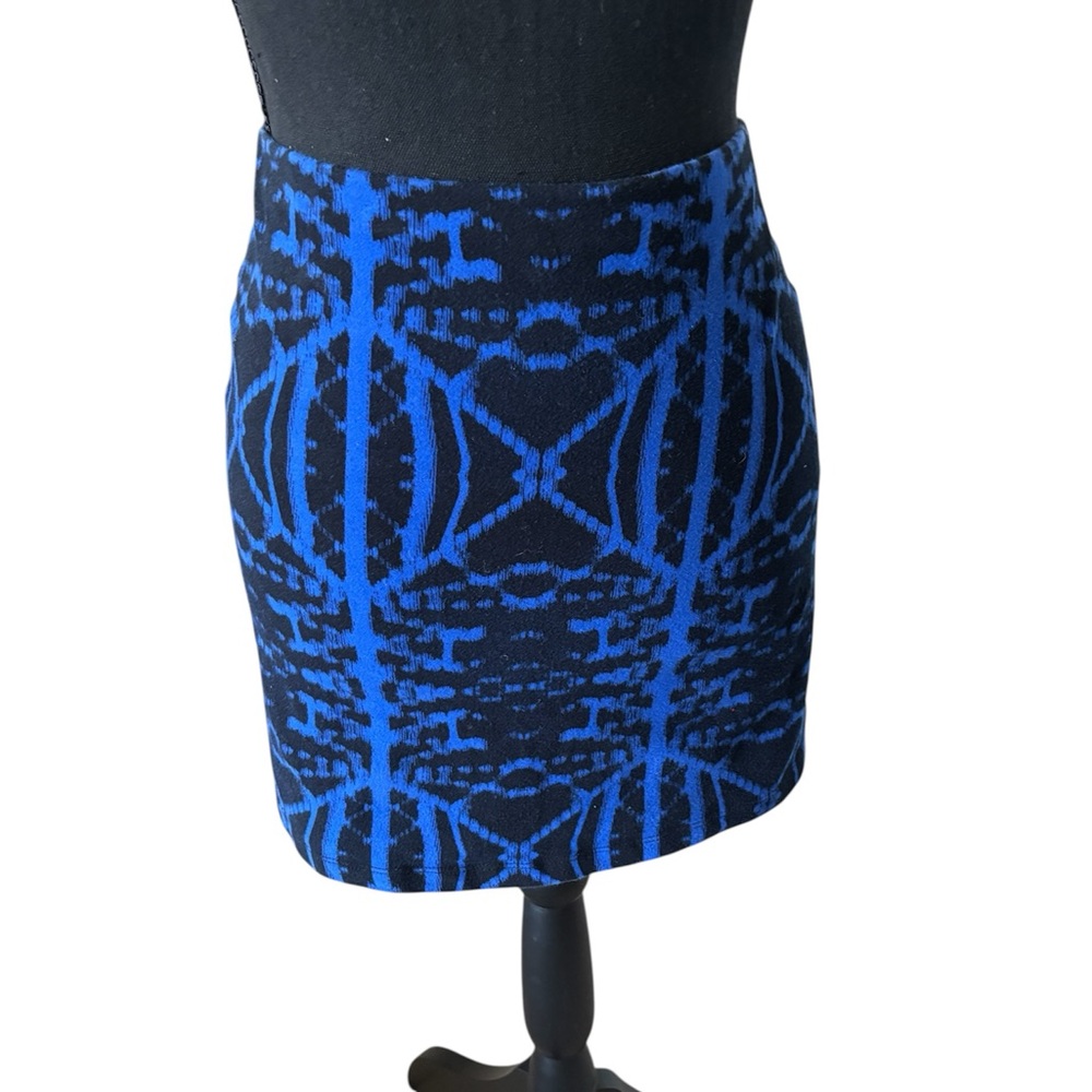 Express Blue and Black Bodycon Miniskirt, size small